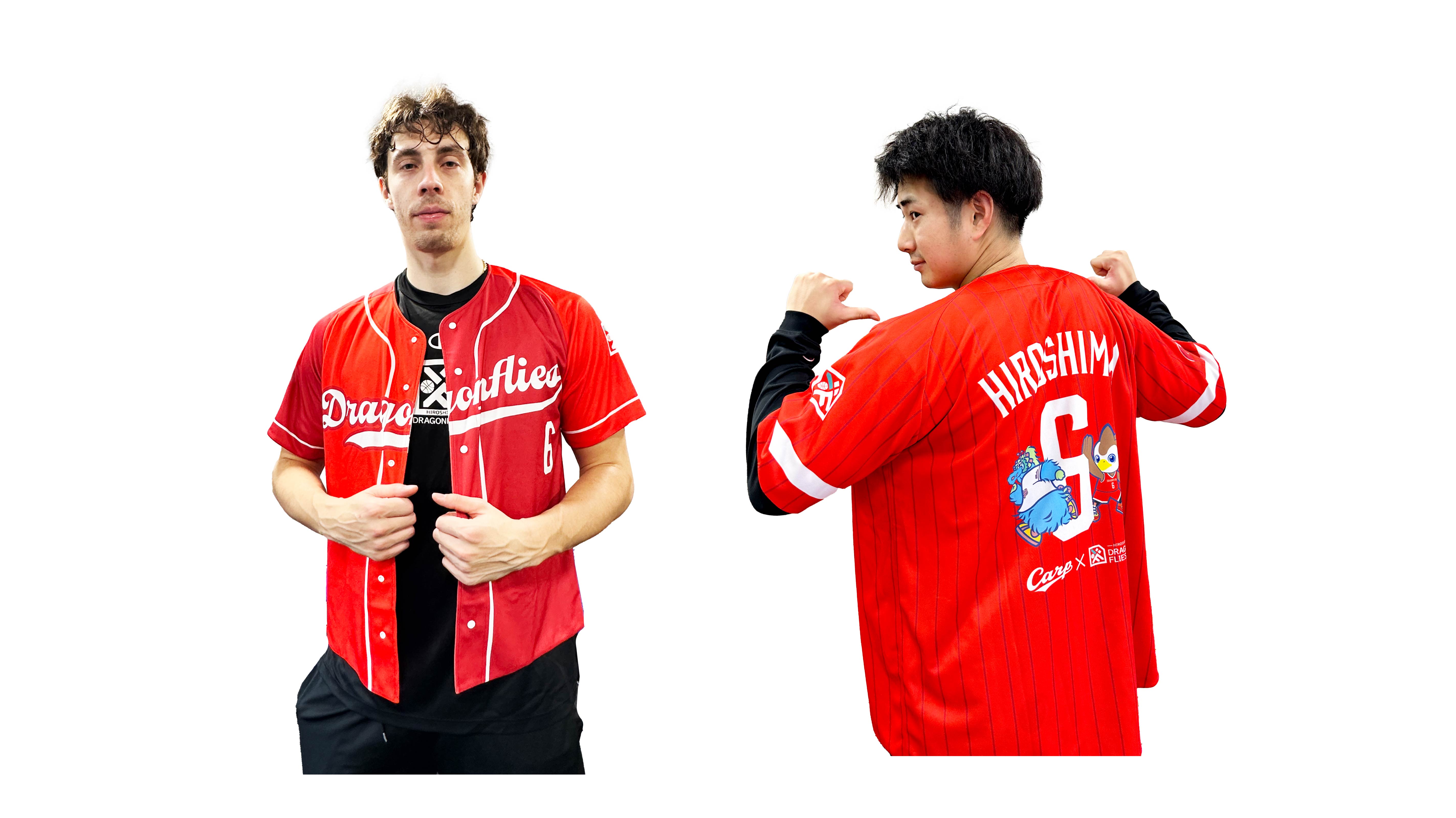 広島東洋カープ×広島ドラゴンフライズ　リバーシブルベースボールシャツ