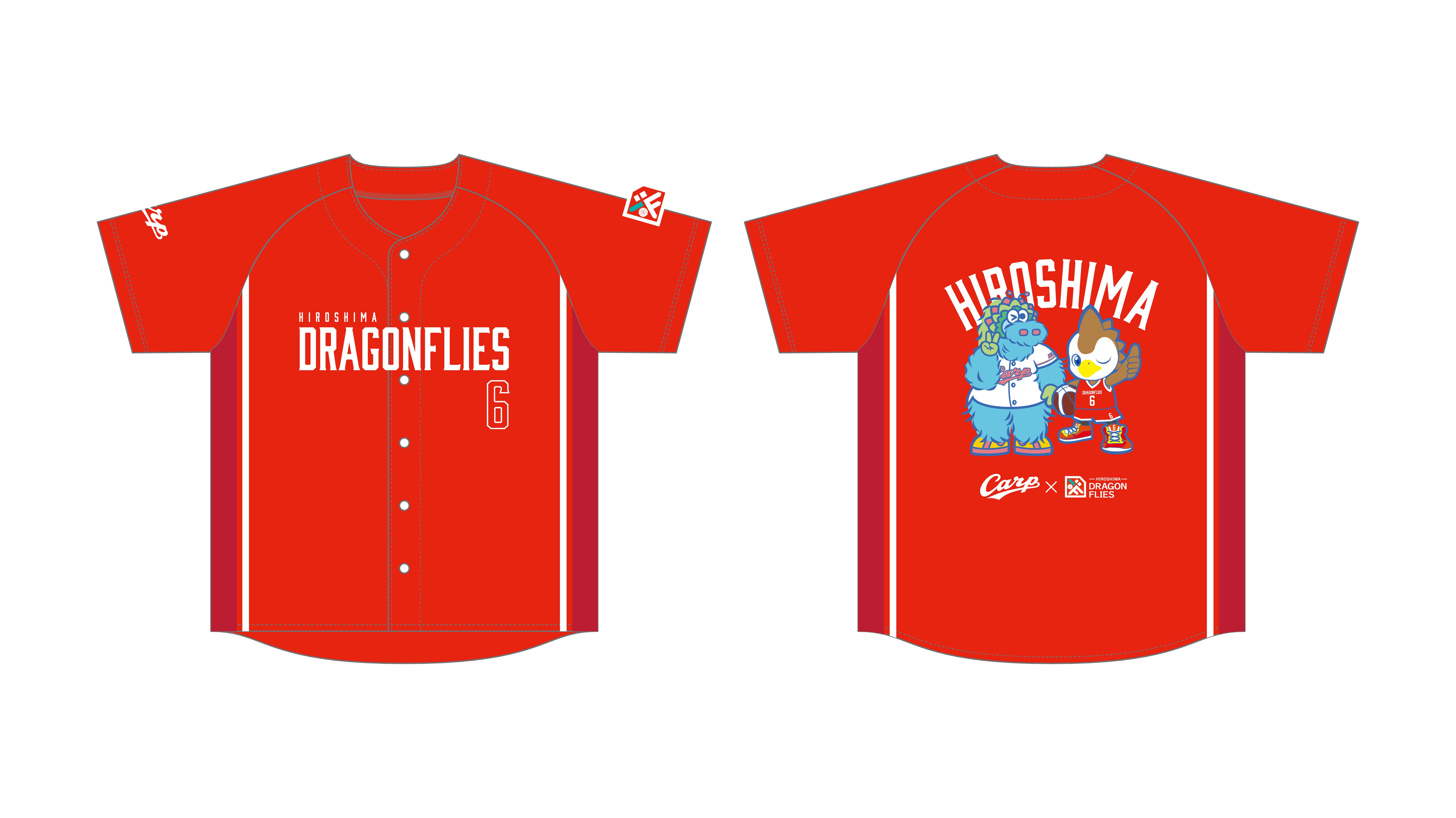 広島東洋カープ×広島ドラゴンフライズ　ベースボールシャツ２０２５