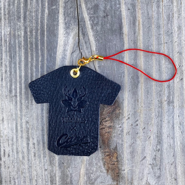 【広島ジビエレザー×カープ】コラボ鹿革スマホクリーナー　ブラック