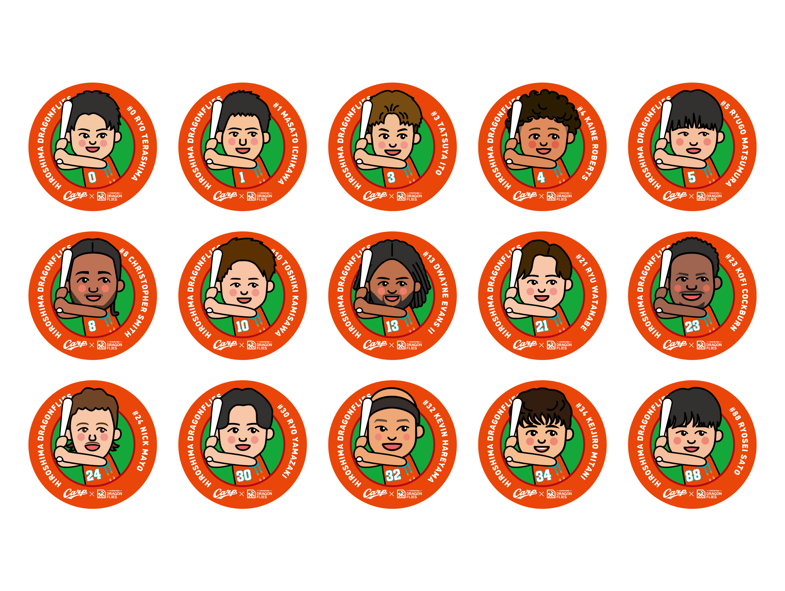 広島東洋カープ×広島ドラゴンフライズ選手缶バッジガチャ２０２５