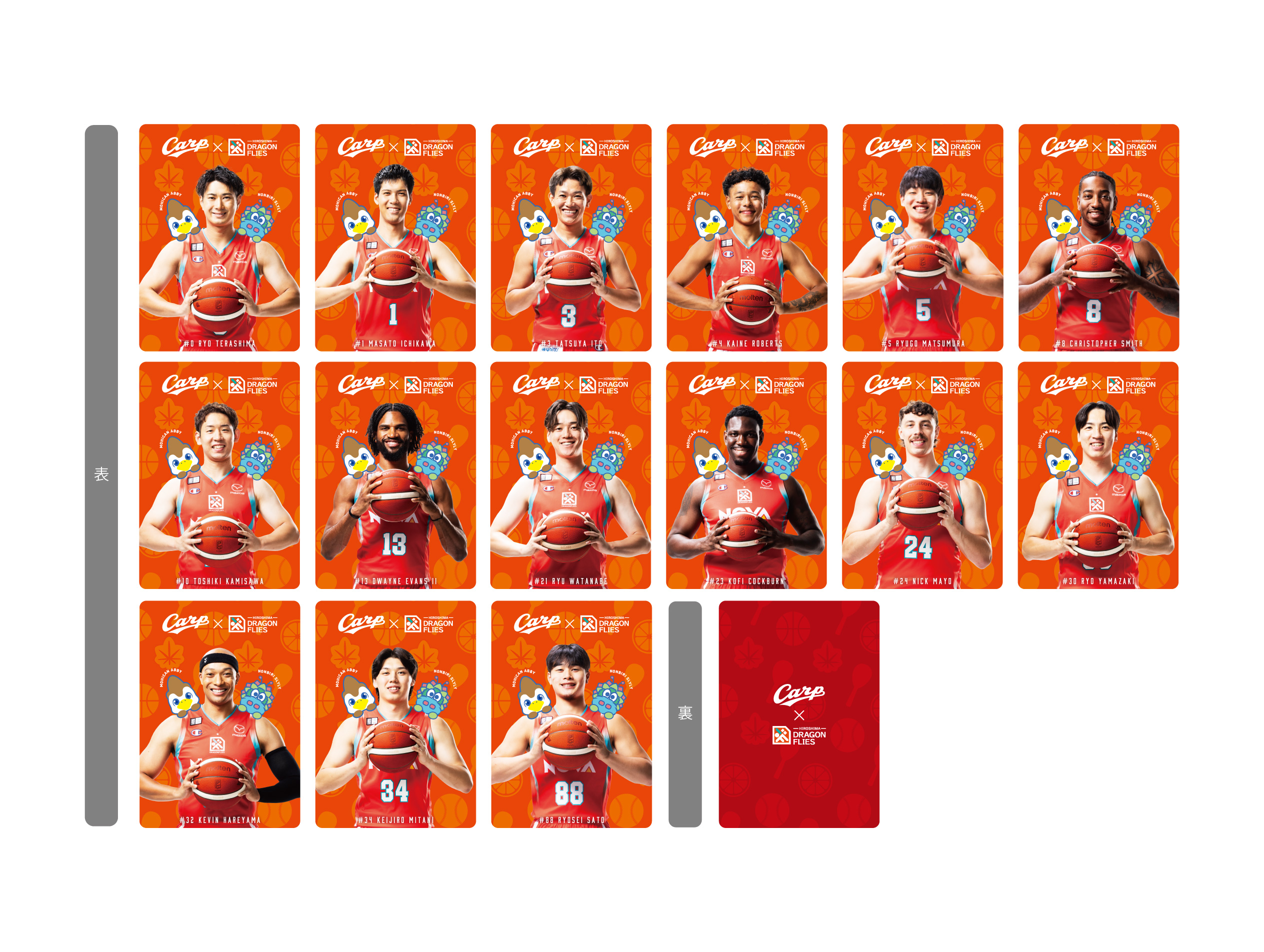 広島東洋カープ×広島ドラゴンフライズ選手フォト下敷き２０２５